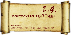 Demetrovits Gyöngyi névjegykártya