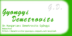 gyongyi demetrovits business card